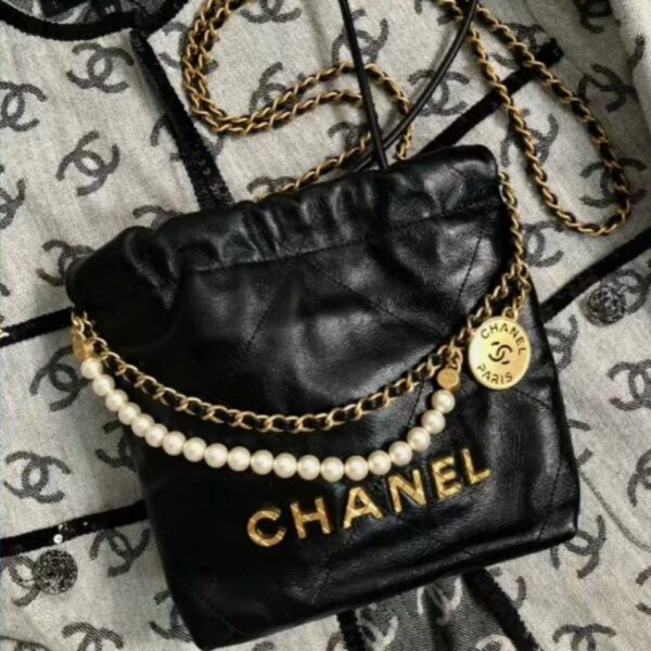 chanel22 ミニ シャネル ミニ ハンドバッグ パール チェーン バッグ トート バッグ チェーン ハイ ブランド 女性 バッグ 人気 30 代 キルティング チェーン バッグ シャネル 偽物 - 画像 (6)