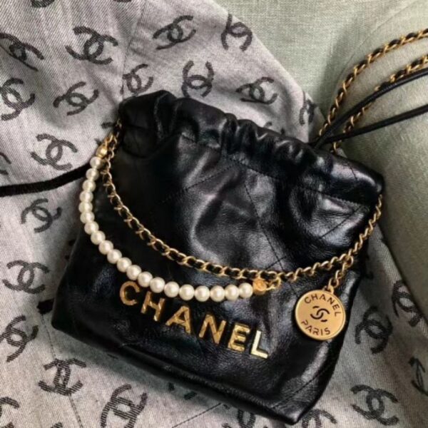 chanel22 ミニ シャネル ミニ ハンドバッグ パール チェーン バッグ トート バッグ チェーン ハイ ブランド 女性 バッグ 人気 30 代 キルティング チェーン バッグ シャネル 偽物 - 画像 (7)