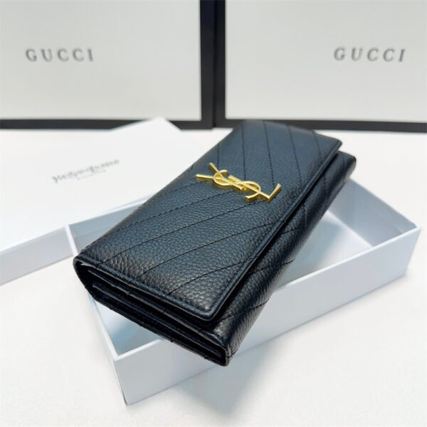 イブ サン ローラン 長 財布 レディース 長 財布 レディース 二 つ折り 50 代 女性 財布 ハイ ブランド サン ローラン モノグラム 財布 革 ロング ウォレット イブ サン ローラン 偽物 - 画像 (4)