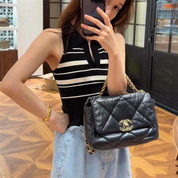 chanel 19 ハンドバッグ シャネル バッグ ショルダー 2way ハンドバッグ 本 革 ショルダー バッグ レディース 人気 ブランド 女性 バッグ 人気 ブランド シャネル バッグ 偽物 シャネル ディズヌフ - 画像 (2)